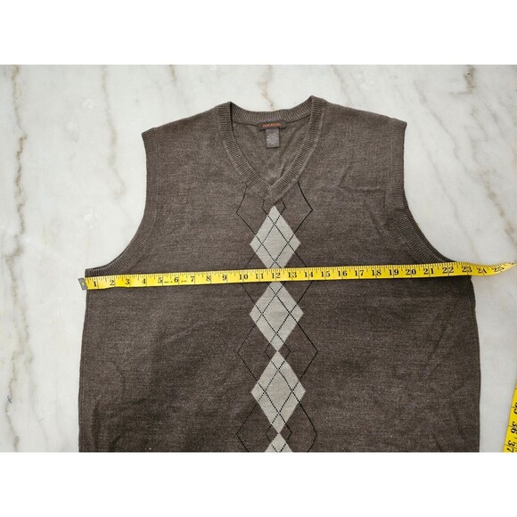 Dockers Men's Vest Brown Sleeveless Pullover V-Neck Casual Knit Sweater Size XL - Picture 2 of 6
